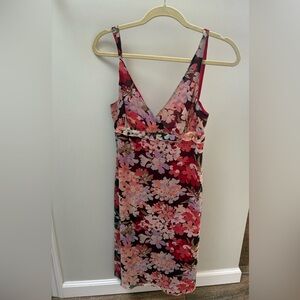 Laundry By Shelli Segal Floral V-Neck Midi Dress